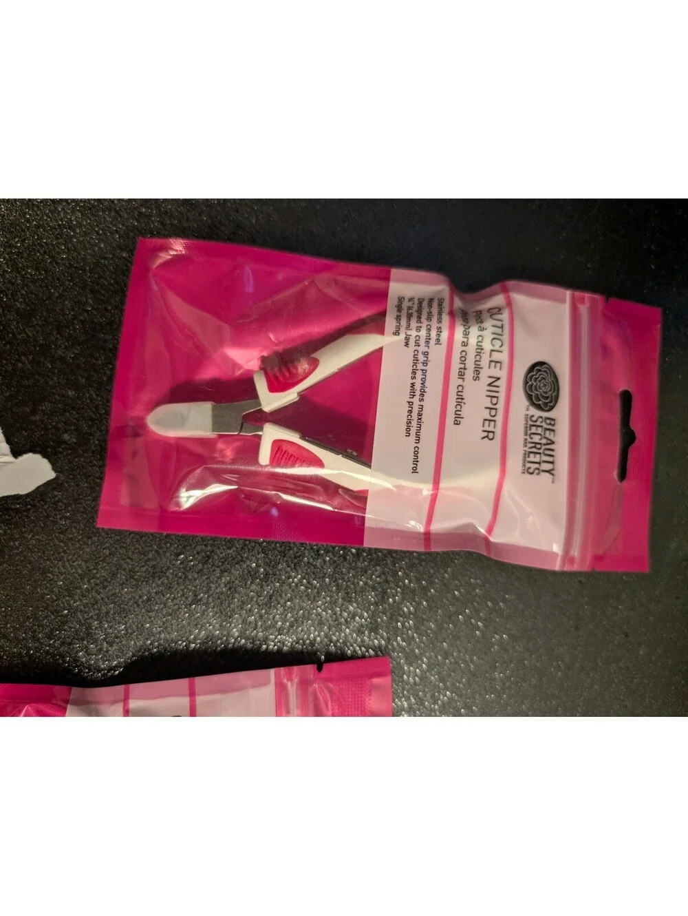 Beauty Secrets Stainless Steel Cuticle Nipper | Lot of 2 - Pink White